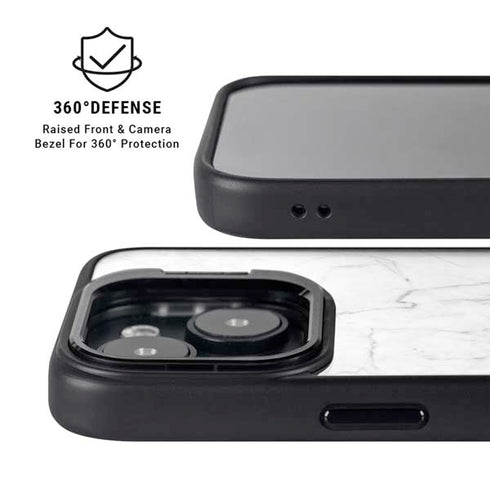 White Marble iPhone 14 Kickstand Case